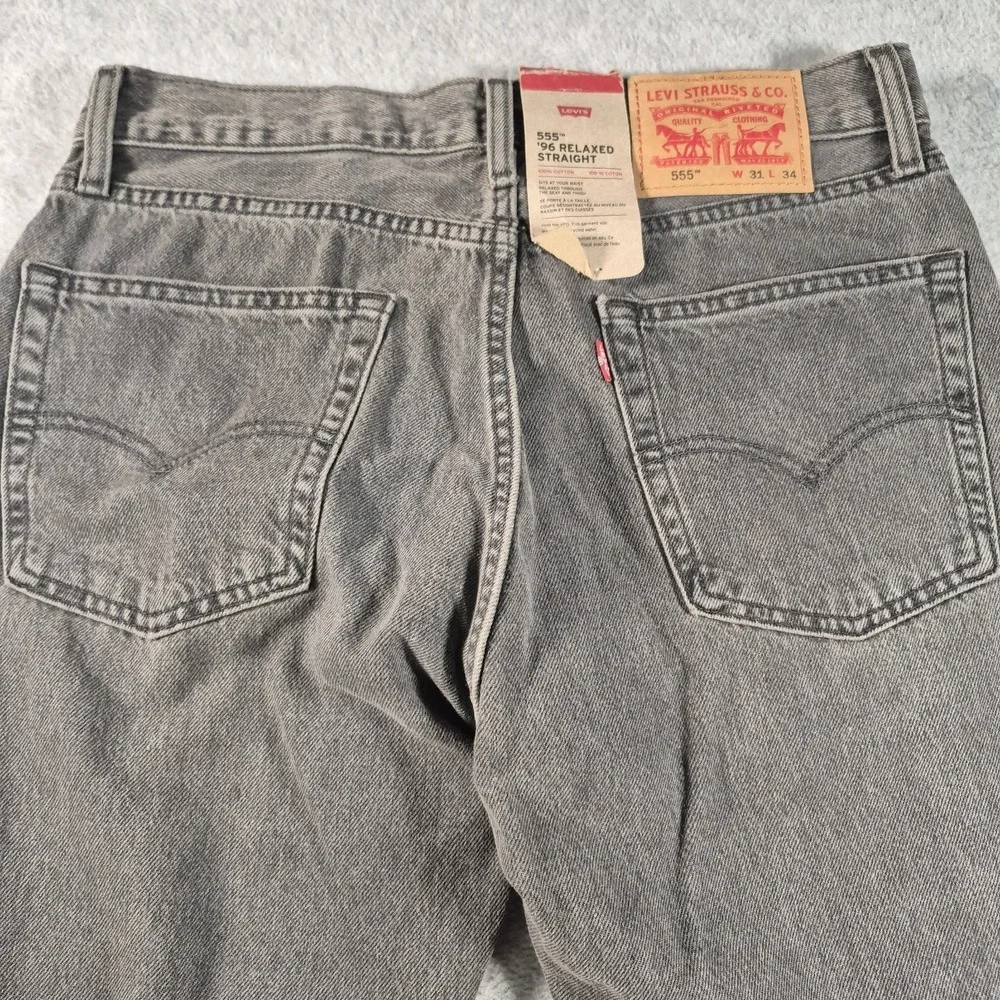 Levi's 555 '96 Relaxed Fit Men's Jeans Size 31/34 Gray